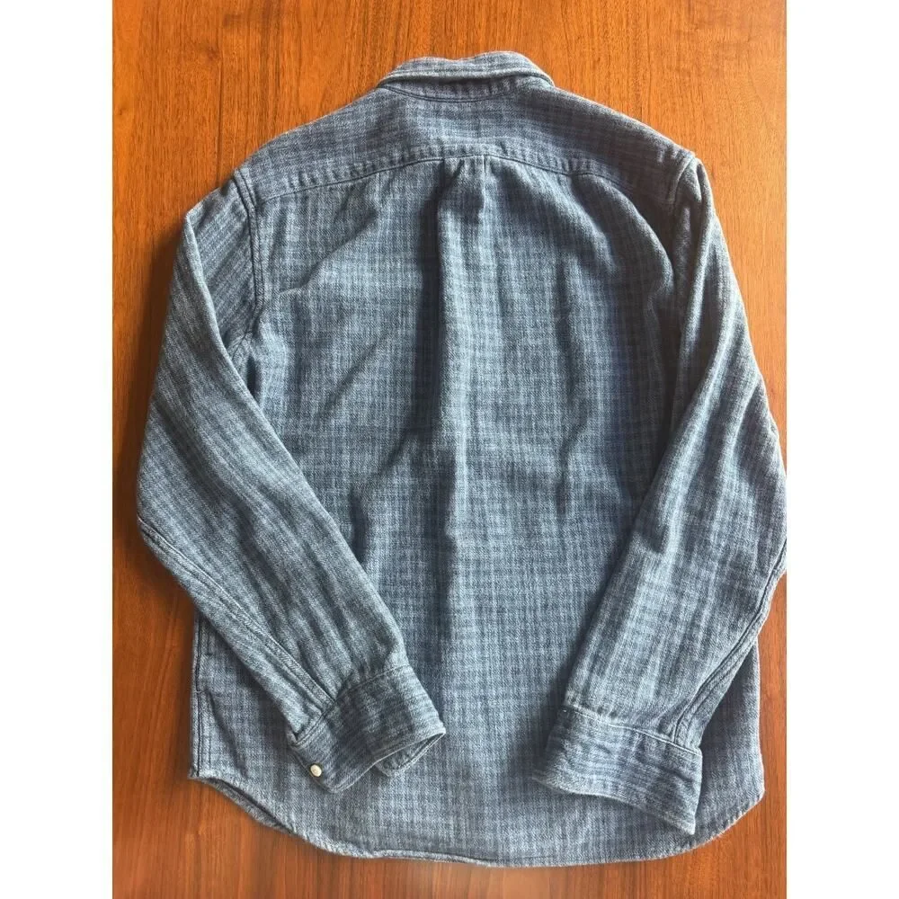 J.Crew Men's Classic Fit Blue Knit Button-Down - Size M